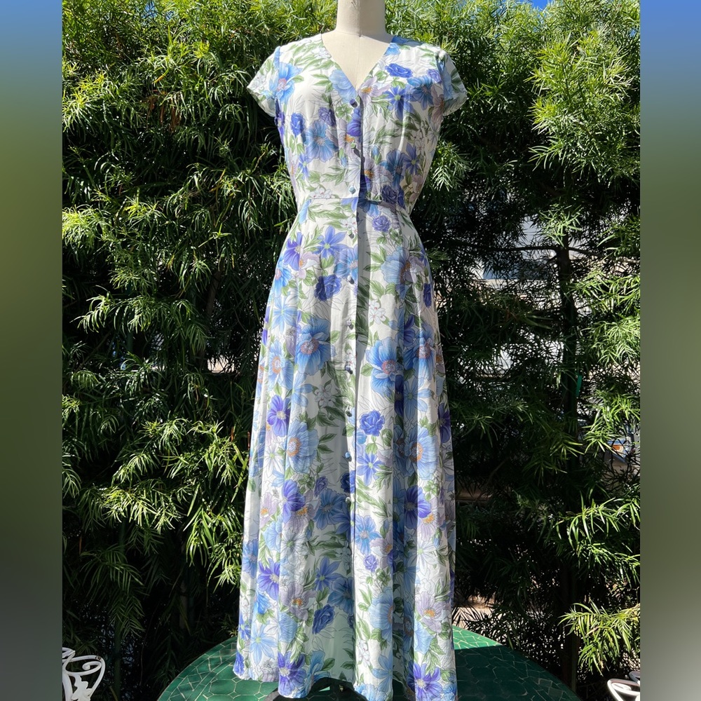 YUMI KIM dress, size X small, color blue and white floral print
